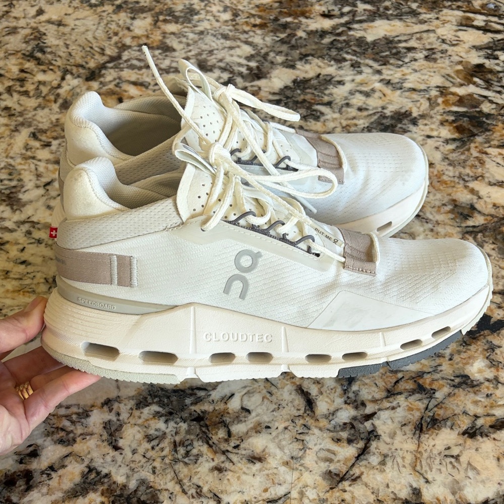 On Running Neutral Cream and Light Beige Runner Sneakers